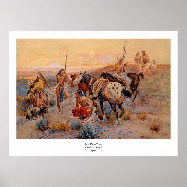 Charles M. Russell's First Wagon Tracks (1908) Poster (Vorne)