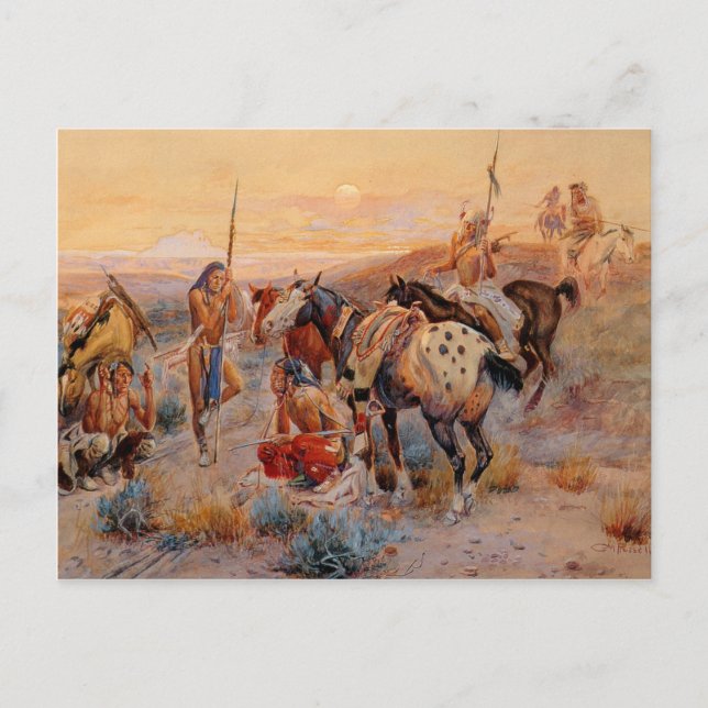 Charles M. Russell's First Wagon Tracks (1908) Postkarte (Vorderseite)