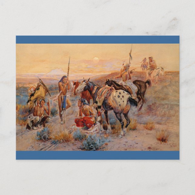 Charles M. Russell's First Wagon Tracks (1908) Postkarte (Vorderseite)