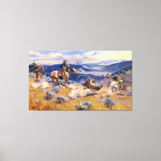 Charles M. Russell's Loops and Swift Horses (1916) Leinwanddruck (Vorderseite)