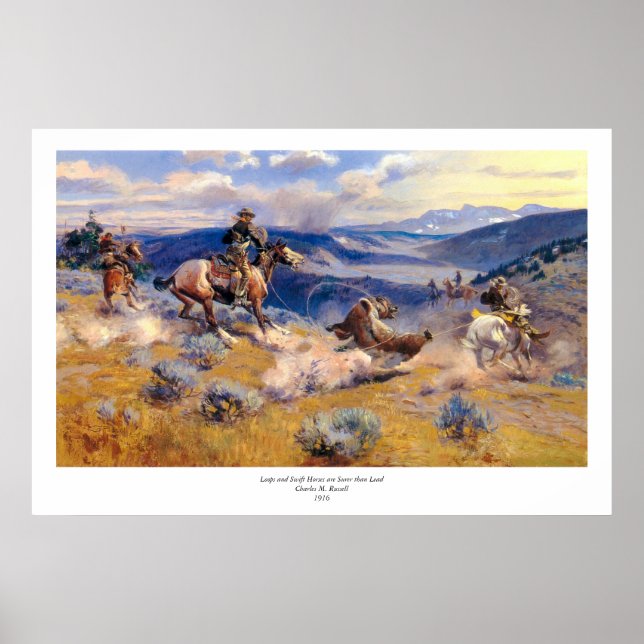 Charles M. Russell's Loops and Swift Horses (1916) Poster (Vorne)