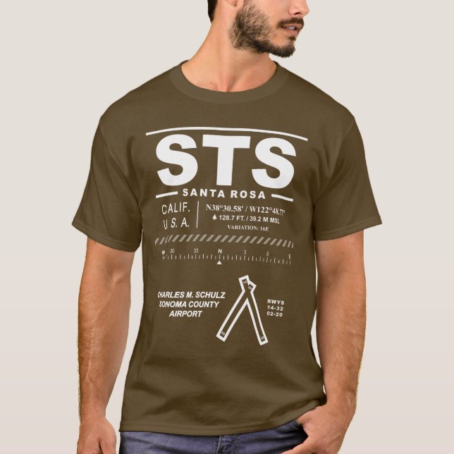 Charles M Schulz Sonoma Landkreis Airport STS T -  T-Shirt (Vorderseite)