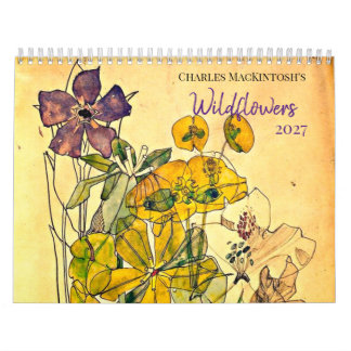 Charles Mackintoshs Aquarell-Wildblumen 2027 Kalender