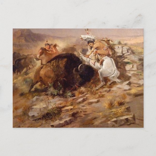 Charles Marion Russell - Buffalo Hunt Postkarte (Vorderseite)