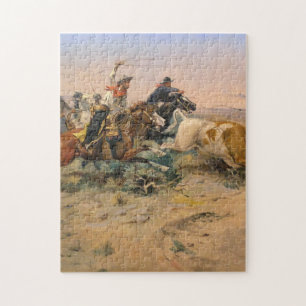 Charles Marion Russell - Herd Quit Puzzle