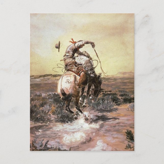 Charles Marion Russell - Slick Rider Postkarte (Vorderseite)