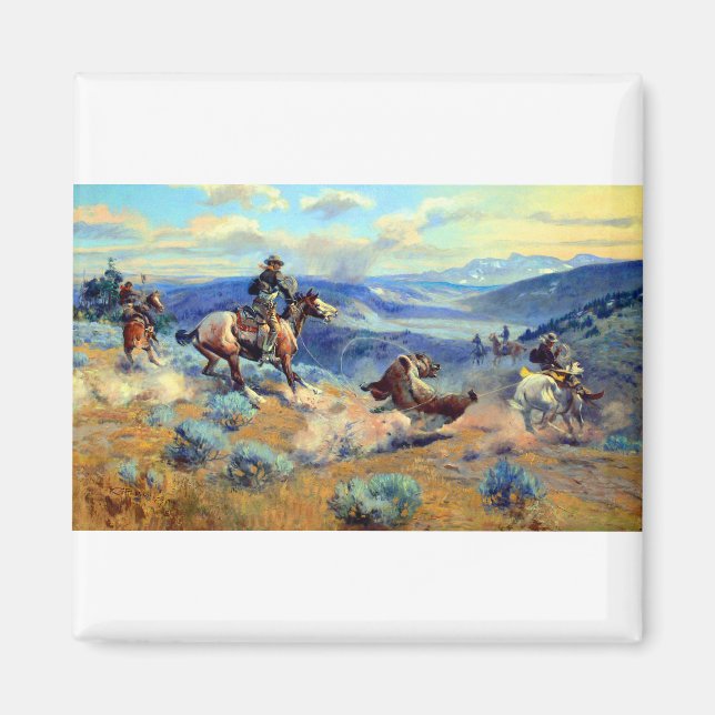 Charles Marion Russell The Bear Hunt Magnet (Vorne)