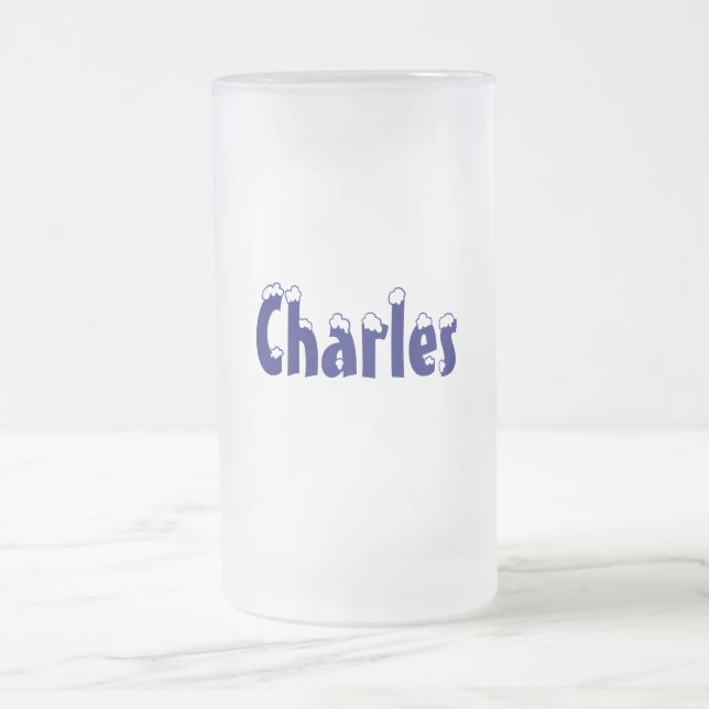 Charles-Name Art-Mattierte Tasse (Mittel)