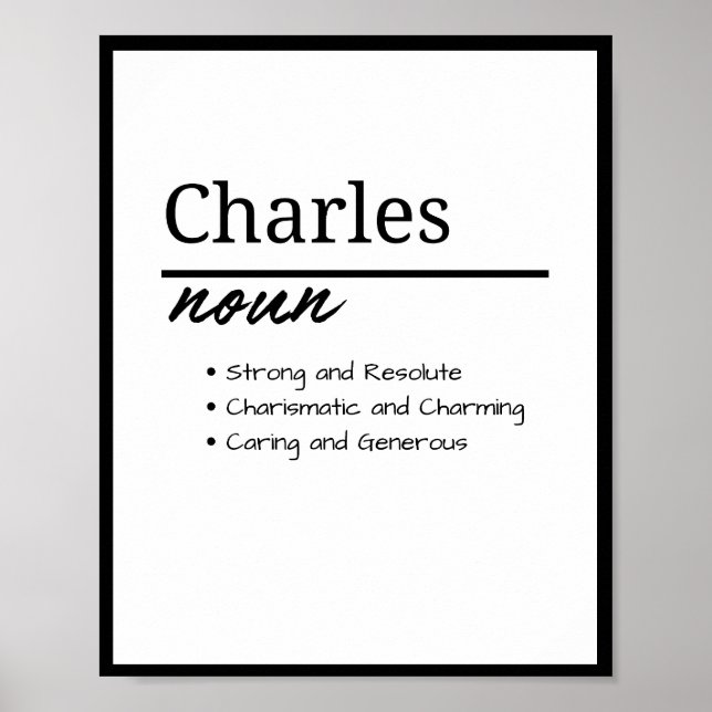 Charles, personalisierter Name Poster (Vorne)