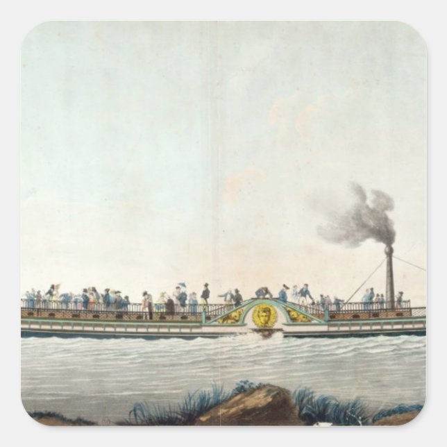Charles-Philippe, das erste Dampfboot Quadratischer Aufkleber (Vorderseite)
