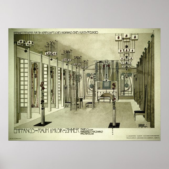 Charles Rennie Mackintosh 1901 Zeichnend Poster (Vorne)
