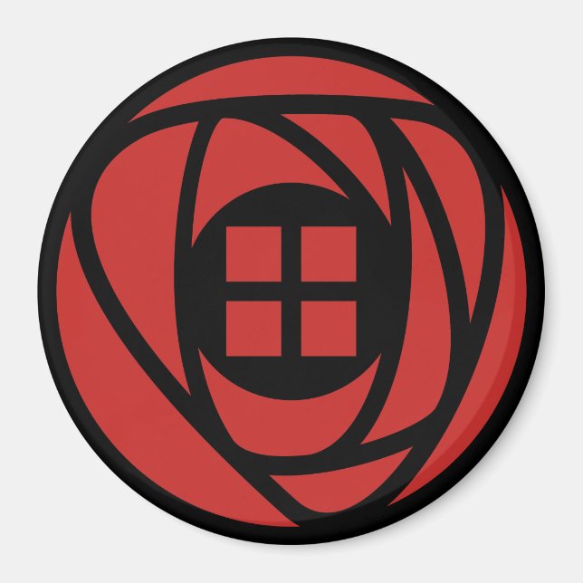 Charles Rennie Mackintosh Arts & Crafts Rose Magnet (Vorne)