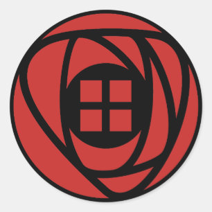 Charles Rennie Mackintosh Arts & Crafts Rose Runder Aufkleber