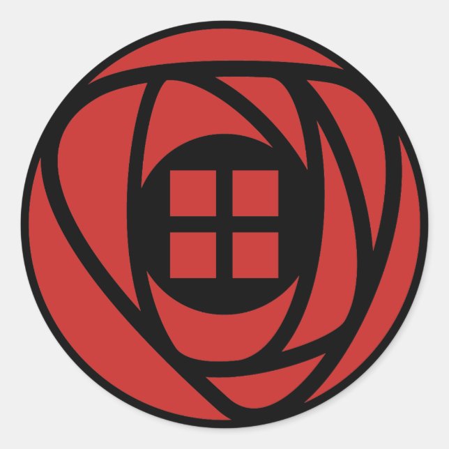 Charles Rennie Mackintosh Arts & Crafts Rose Runder Aufkleber (Vorderseite)