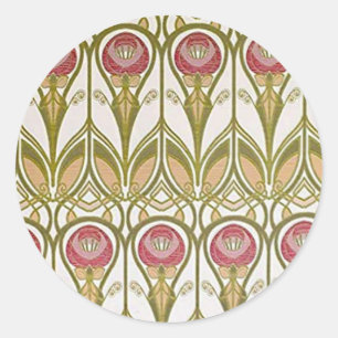 Charles Rennie Mackintosh Blume Design Runder Aufkleber