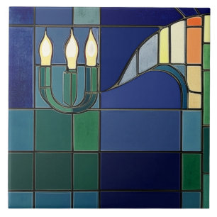 Charles Rennie Mackintosh Kerzen - linke Seite Fliese