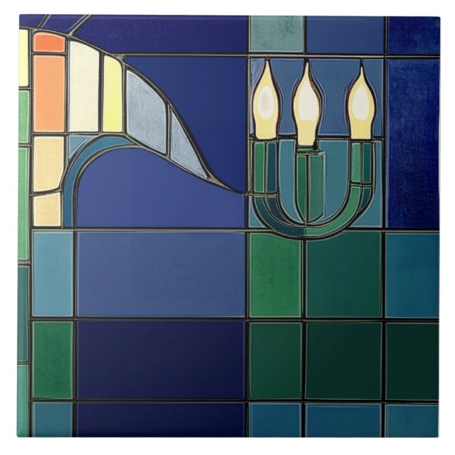 Charles Rennie Mackintosh Kerzen – rechte Seite Fliese (Vorderseite)