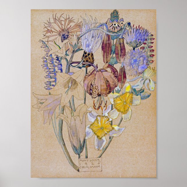 Charles Rennie Mackintosh - Mont Louis - Blume Poster (Vorne)