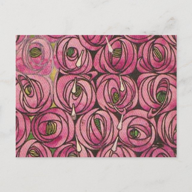 Charles Rennie Mackintosh - Rose Feiertagspostkarte (Vorderseite)