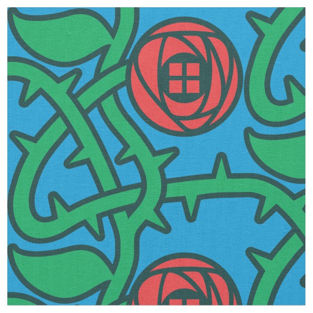 Charles Rennie Mackintosh Rose Pattern Stoff (Nahaufnahme)
