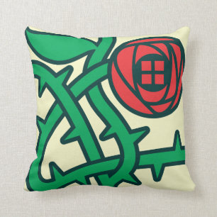 Charles Rennie Mackintosh Rose Pattern Throw Pillo Kissen