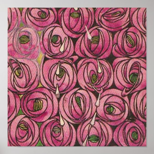 Charles Rennie Mackintosh - Rose Poster (Vorne)