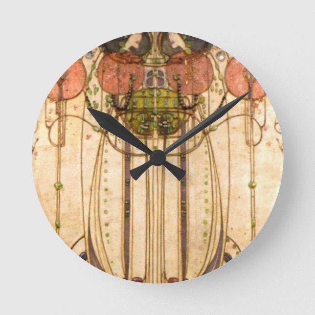 Charles Rennie Mackintosh Runde Wanduhr (Vorderseite)