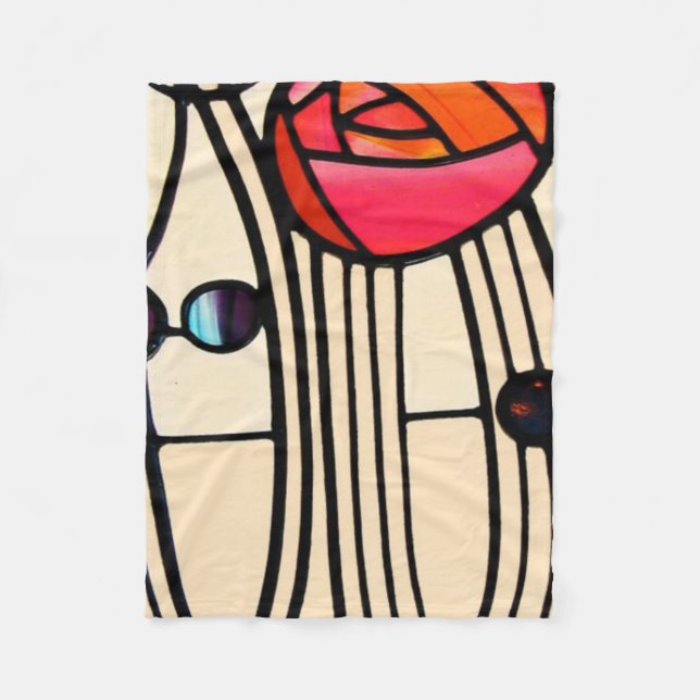 Charles Rennie Mackintosh Stains Glass Fleecedecke (Vorderseite)