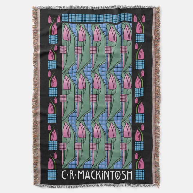 Charles Rennie Mackintosh-Tulpe-Muster Decke (Vorderseite Vertikal)