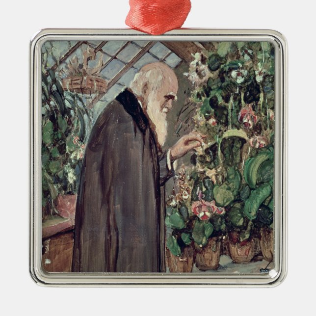Charles Robert Darwin Ornament Aus Metall (Vorne)