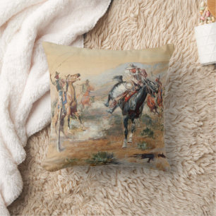 Charles Russell The Getaway Vintage Western Kissen