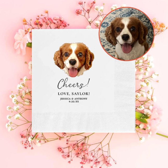 Charles Spaniel Dog Personalisiert Cheers Serviette (Von Creator hochgeladen)