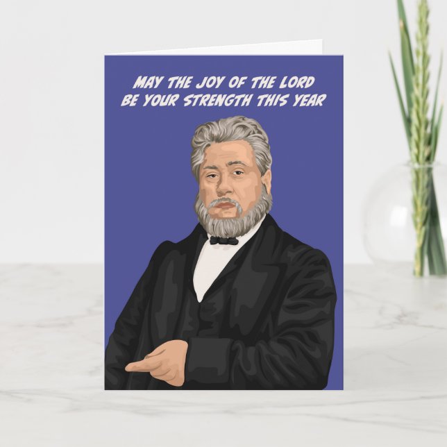 Charles Spurgeon Joy of the Lord Birthday Card Dankeskarte (Vorderseite)