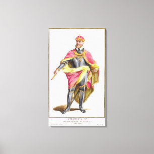 Charles V (1500-58) von "Receuil des Estampes, re Leinwanddruck