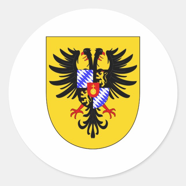 Charles VII Arms Kaisermatte Heiliger Römischer Ka Runder Aufkleber (Vorderseite)