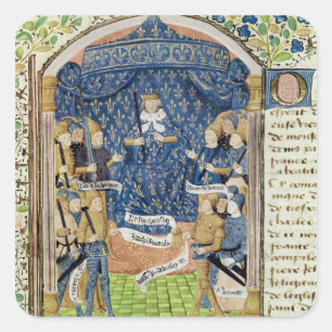 Charles VII. Umgeben von seinem Gericht Quadratischer Aufkleber