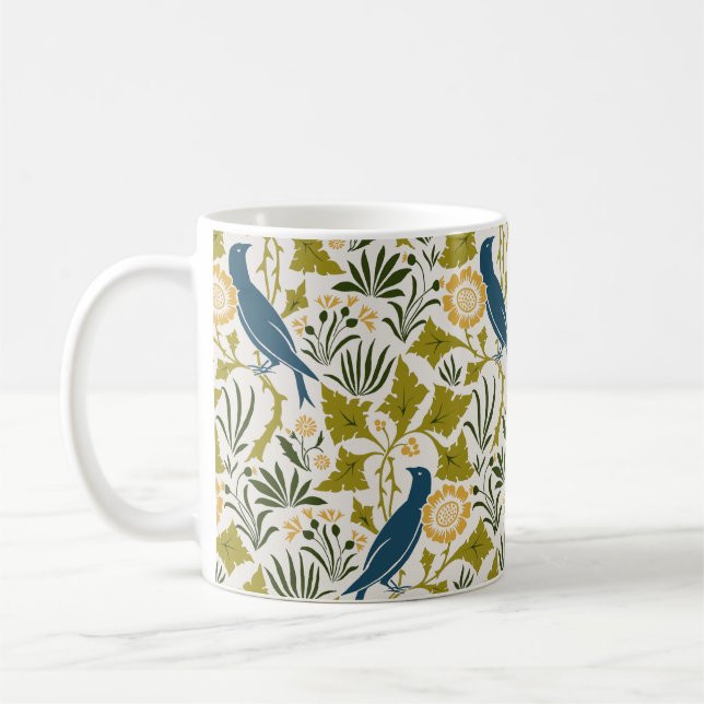 Charles Voysey Unter den Blätter mit Bluebirds Kaffeetasse (Links)