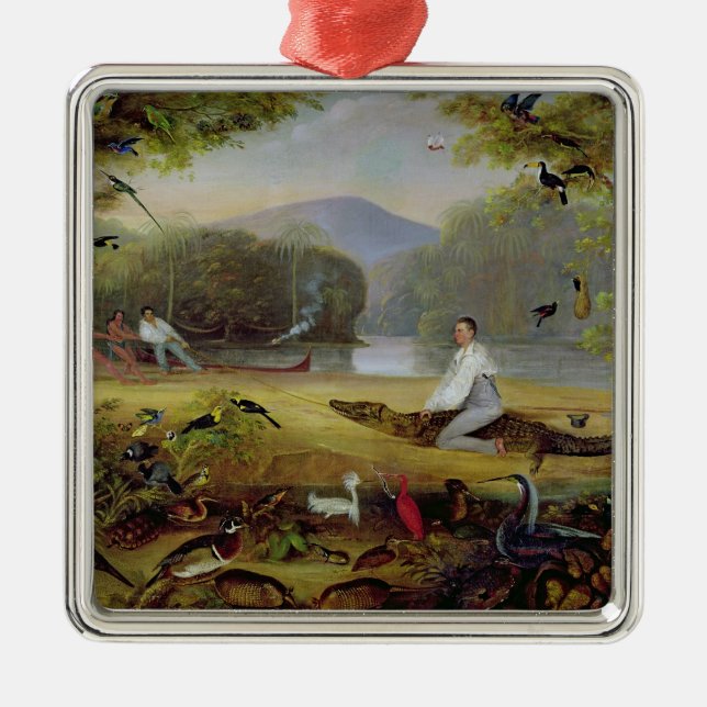 Charles Waterton, der einen Kaiman, 1825-26 Silbernes Ornament (Vorne)