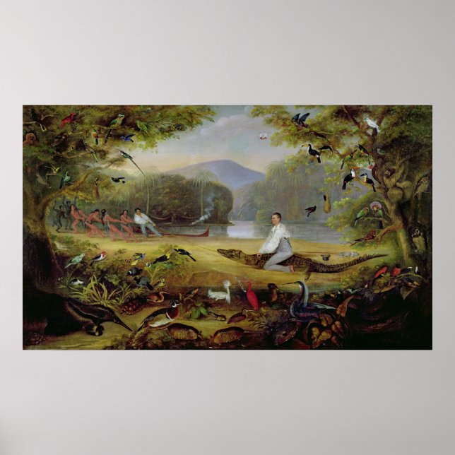 Charles Waterton, der einen Kaiman gefangen nimmt, Poster (Vorne)
