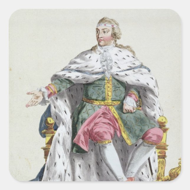 Charles XII (1682-1718) König von Schweden von 'Re Quadratischer Aufkleber (Vorderseite)