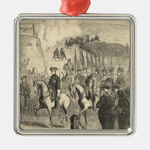 Charles XII von Schweden Kopenhagen betretend Silbernes Ornament