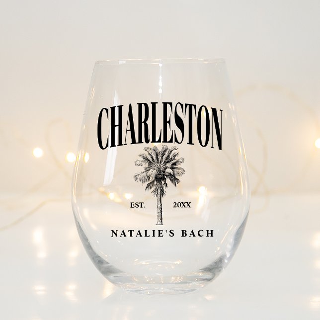Charleston Bachelorette Custom Luxury Social Club Weinglas Ohne Stiel (Von Creator hochgeladen)