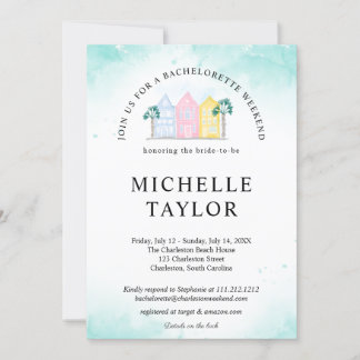 Charleston Bachelorette Weekend Itinerary Palm Einladung