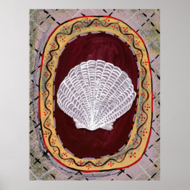 Charleston Farmhouse Muschel Print Wall Hanging Poster