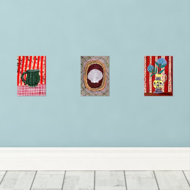 Charleston Farmhouse Triptych Prints Bilderwand Sets (Holzboden)