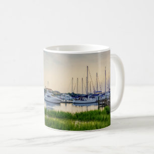 Charleston-Hafenboote Sonnenuntergang Kaffeetasse