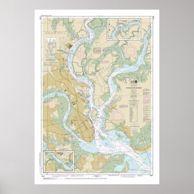 Charleston Harbor Nautical Chart 11524 Poster (Vorne)