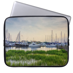 Charleston Harbour Boats Sunset Laptopschutzhülle