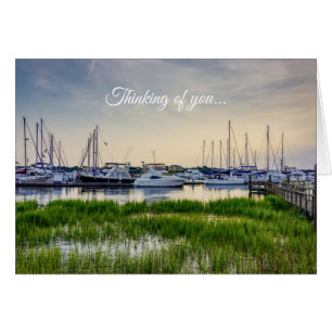 Charleston Harbour Boats Sunset Thinking