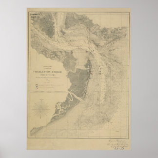 Charleston Harbour Map Poster